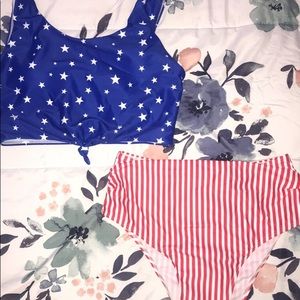 NEVER WORN red white and blue SHEIN bikini